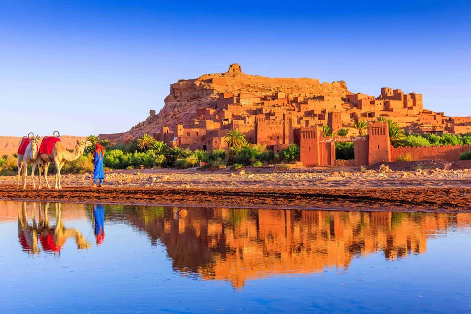 The ksar of Ait Ben Haddou reflected in the river