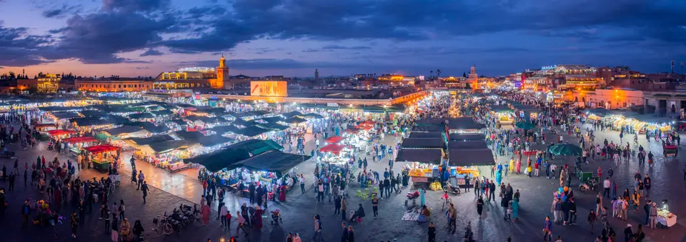 Jemaa el-Fna at night, seen from above