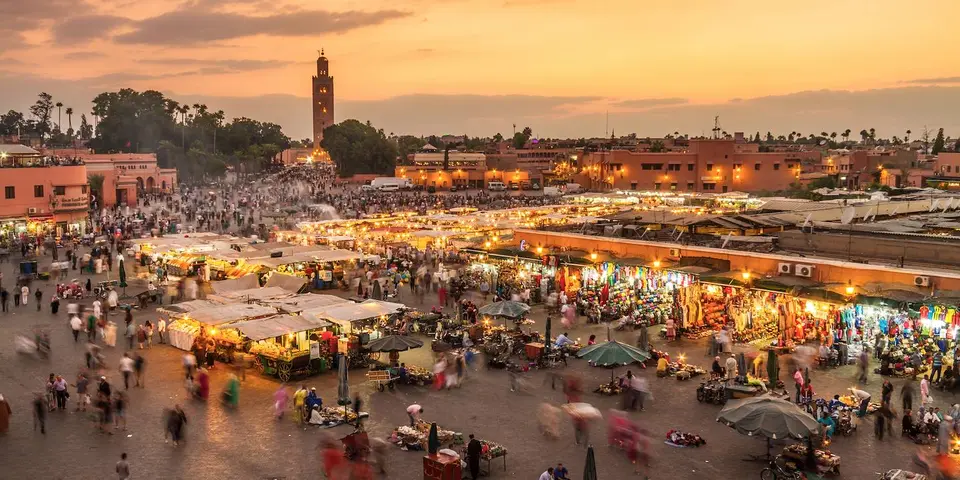 Jemaa el-Fna at sunset, Marrakech