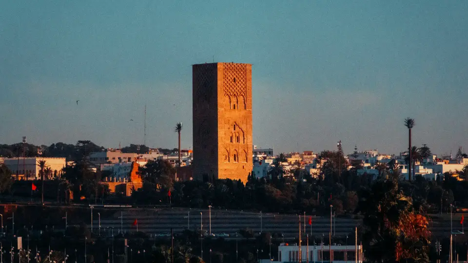 The Hassan Tower at dusk, Rabat