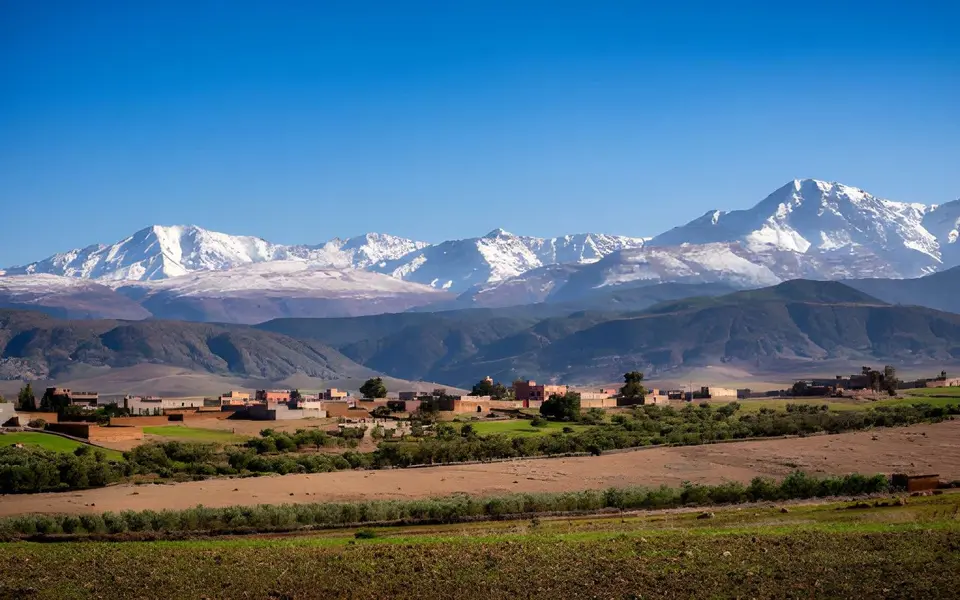 The High Atlas range above the plain