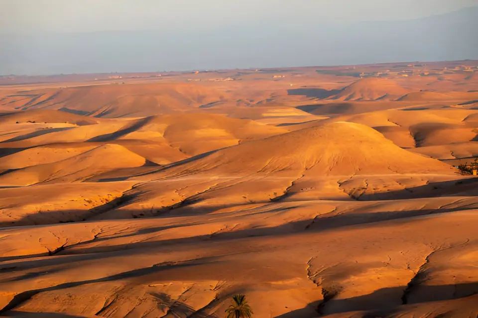The rolling hills of the Agafay Desert