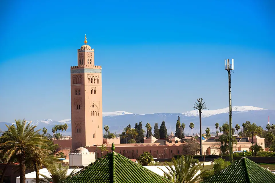 The Koutoubia with the Atlas behind, Marrakech
