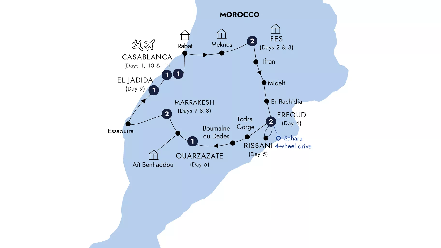 Morocco Tour Map